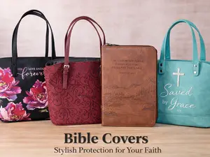 Bible Cover Stylish Protection for Your Faith Durable Design with Secure Zipper Closure Easy Carry Handle Perfect for Church Study Groups or Gifting