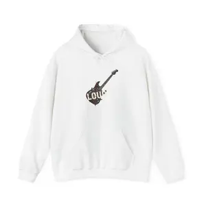 Distressed Guitar Plaid Graphic Hoodie | Grunge Revival, 90s Rock Revival