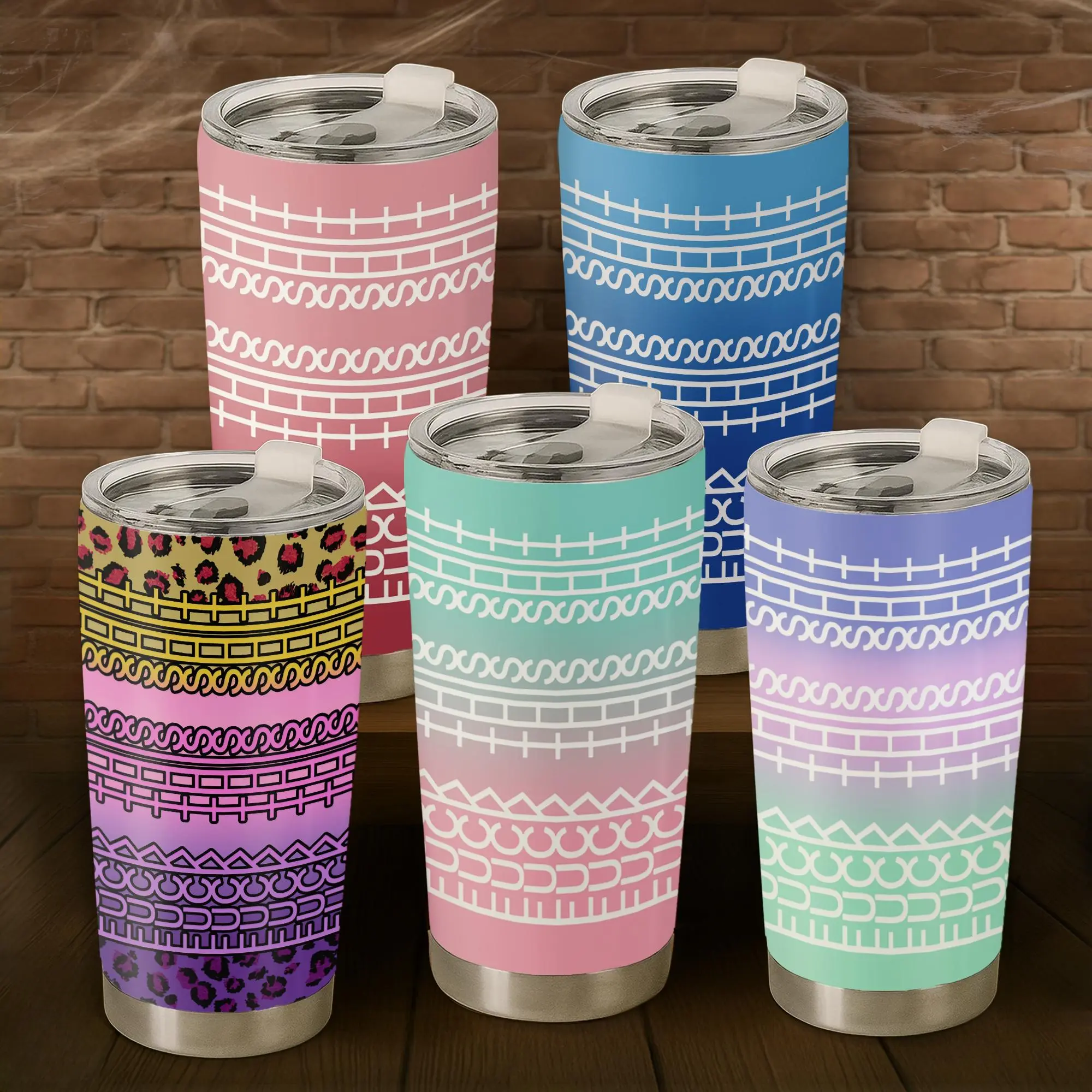 20oz Hidden Message Stainless Steel Waterproof Vacuum Flask - Tumbler Mug, 0-500ml Pastel Watercolour Stripes, Lid Included, Sarcastic Office Humor Gift for Coworkers (Ideal for Coffee)