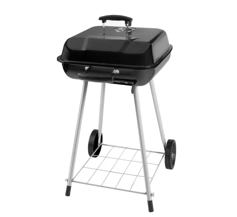 17.5-Inch Charcoal Grill with Wheels, Adjustable Dampers - Outdoor Kitchenware Combination Barbecue-Smoker