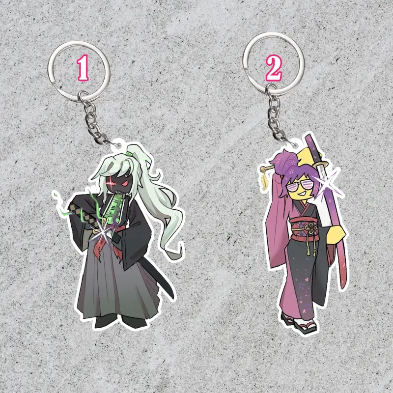 charmy*さま samurai 1x1x1x1 & kunoichi brighteyes forsaken keychains - TikTok Shop