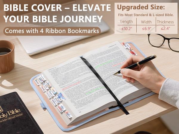 Floe Bible Cover Case Large Tote Bag for Women w/Shoulder Strap, Easter Christian Gifts for Women