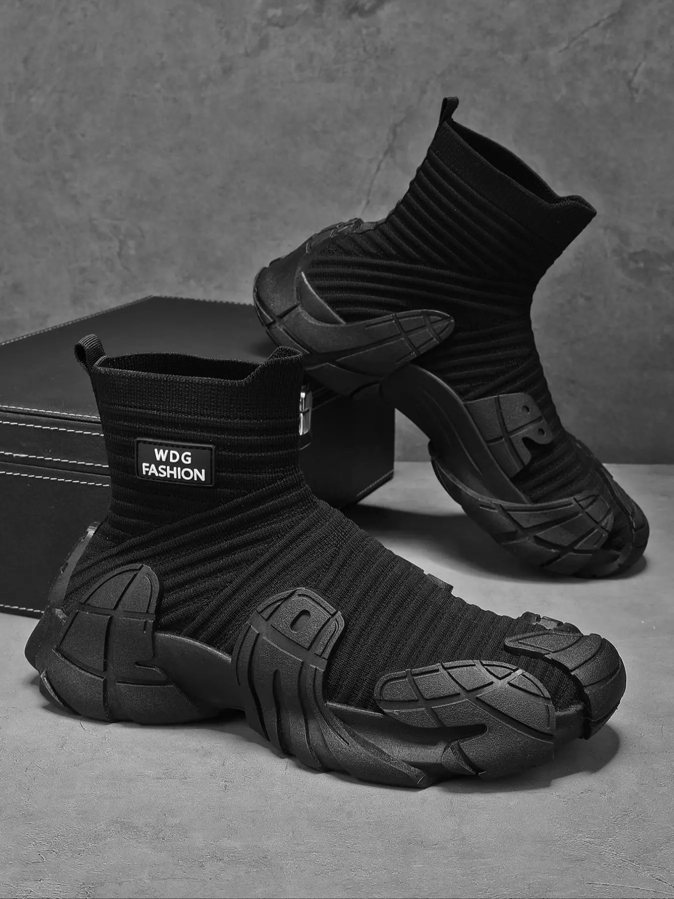 Men's Classic High Top Sock Sneakers, Workout Sneakers, Breathable Comfortable Knit Running Shoes, Athletic Shoes, Athletic Footwear, Male All-match Round Toe Shoes for Daily Wear, Sports Shoe, Sporty Running Shoes