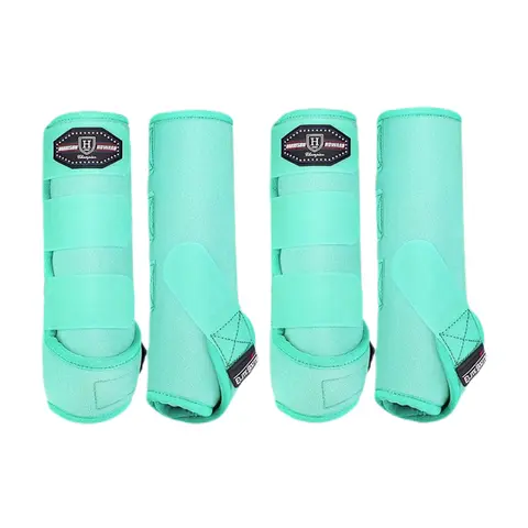 Harrison Howard Sport Medicine Front Horse Boots - Set of 4, Cradle Fetlock Design, Impact Buffer, Breathable Neoprene, Draws Away Heat & Moisture, Keeps Legs Cool, Hook-And-Loop, Heavy-Duty Lower Limb Protection for Performance & Endurance Training