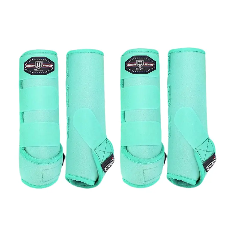 Harrison Howard Sport Medicine Front Horse Boots - Set of 4, Cradle Fetlock Design, Impact Buffer, Breathable Neoprene, Draws Away Heat & Moisture, Keeps Legs Cool, Hook-And-Loop, Heavy-Duty Lower Limb Protection for Performance & Endurance Training