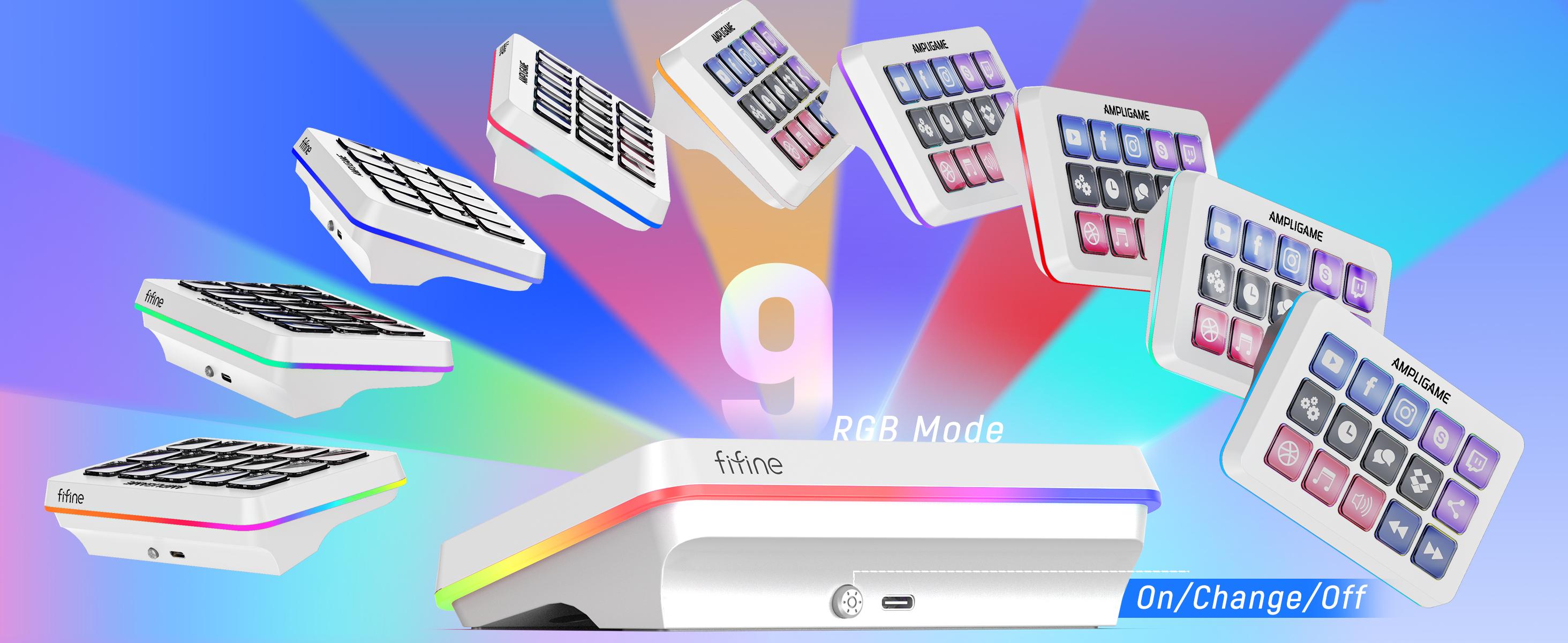 FIFINE AmpliGame LCD Keyboard with 15 Shortcuts for OBS Streaming Studio with Macro Keys, Trigger Actions, PC Media RGB Gaming Controller Deck for Content Creation/Office Work-D6