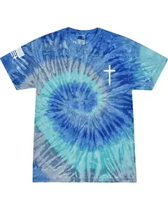 Mens Christian Shirt Faith Cross Crest American Flag Sleeve T-shirt Graphic Tee