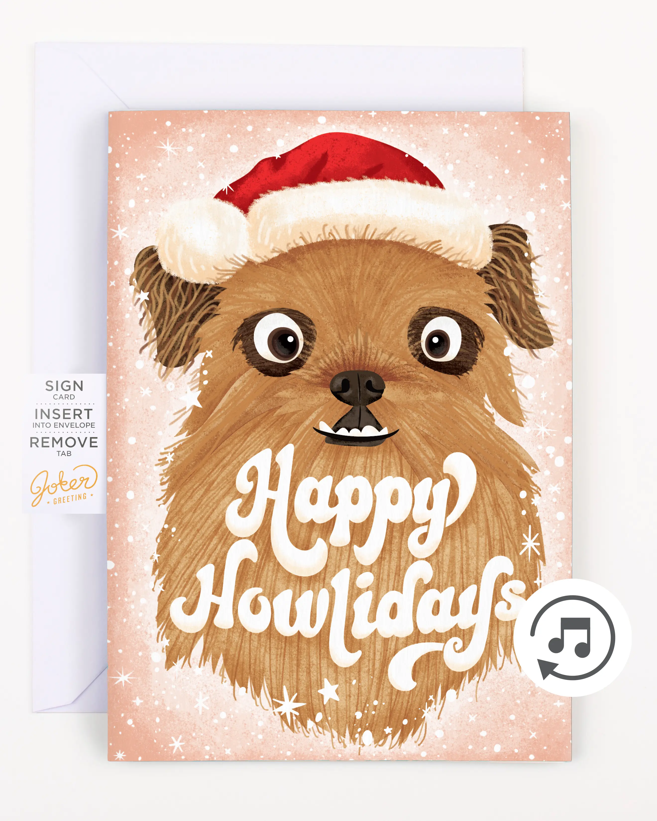 Endless Dog Christmas Greeting Card with Glitter