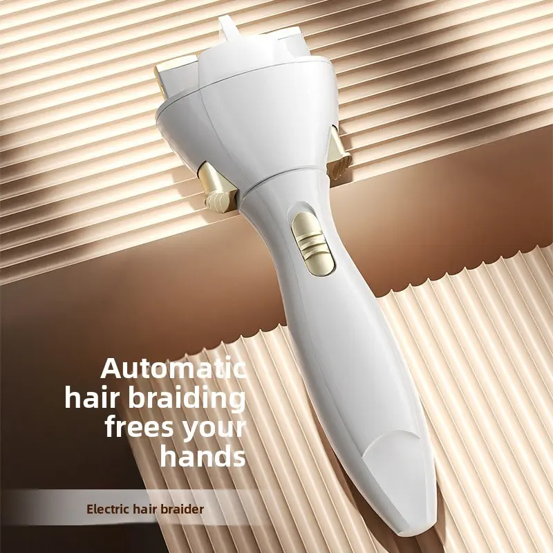 Automatic Hair Braiding Machine, 360° Rotatable, USB-Charging, European & American Popular, White Battery Model (Without Battery), Portable & User-Friendly for All Hair Types, Ideal for DIY Braids, Hair Tools