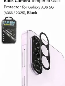 Back Camera Tempered Glass Protector for Galaxy A36 5G (A366 / 2025), Black