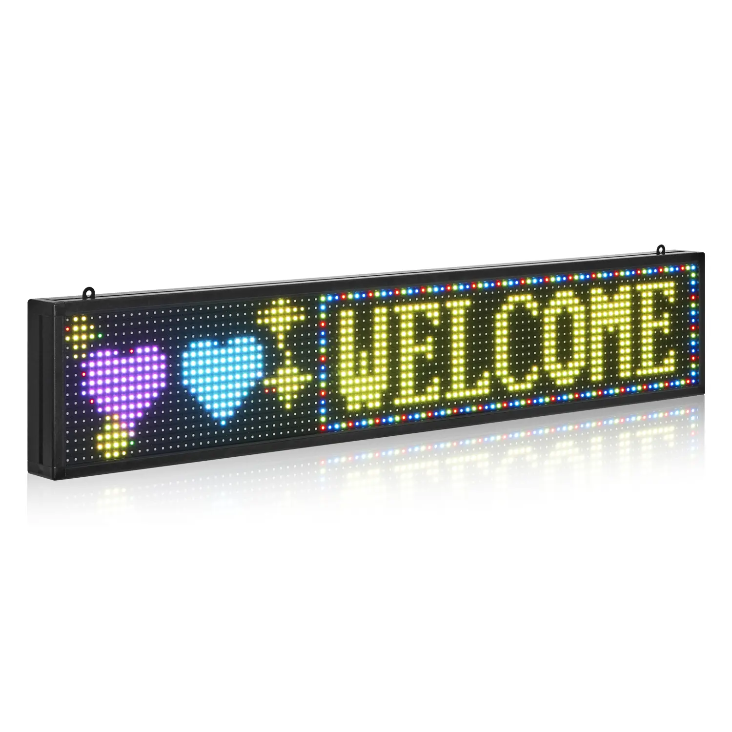 VEVOR P10 Full Color Flexible Programmable RGB LED Sign, 52x8 in Digital Scrolling Panel with Bluetooth APP Control, Customizable LED Signage, DIY Text & GIF Display Board, Wall Mount, Shop Advertising, Mood Lighting, Pro Signage, Programmable Rgb Led Lig