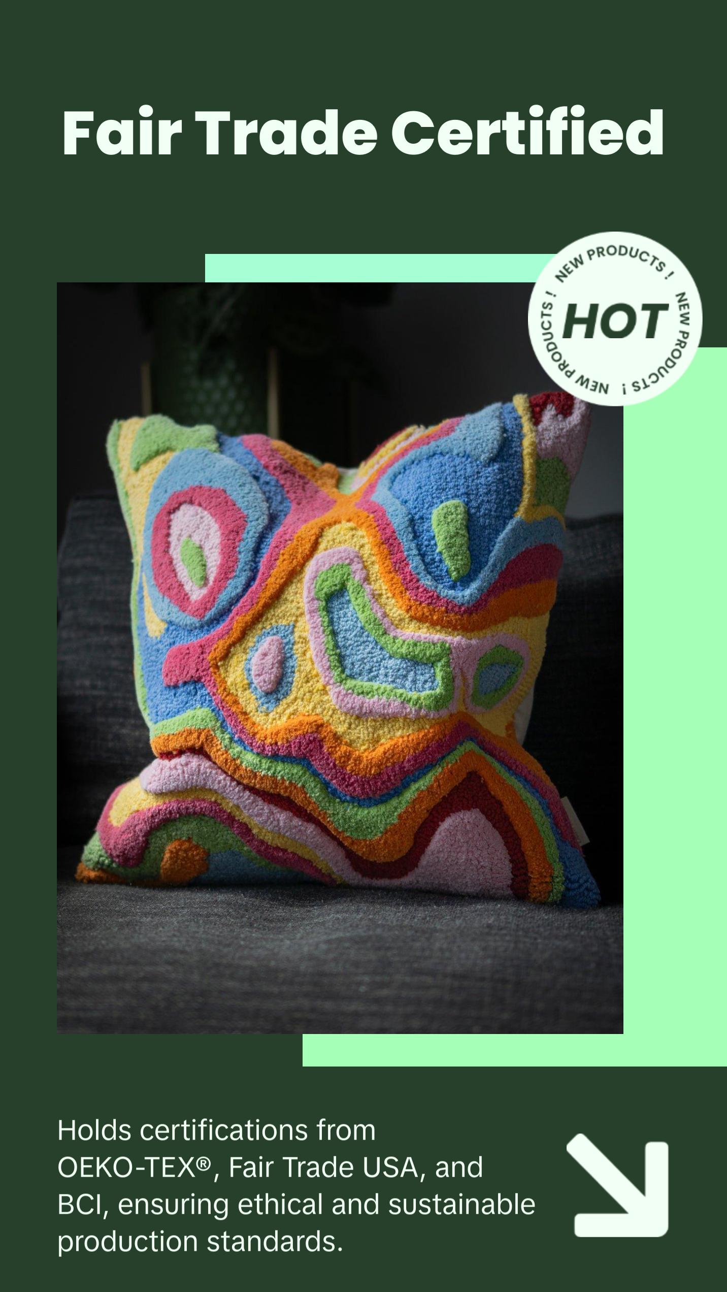 Bellows Organic Cotton Abstract Throw Pillow