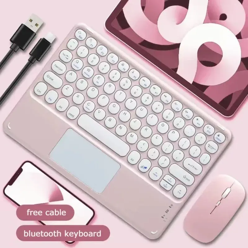 Tablet Keyboard with Trackpad, 10 Inch Laptop Wireless Rechargeable, Bluetooth-compatible, Magnetic Keyboards, Mouse Included, Keyboard With Touchpad