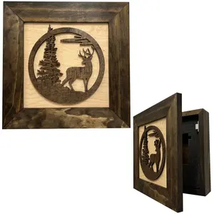 Buck in Nature Decorative Wall-Mounted Cabinet - Concealment Safe To Securely Store Your Home Defense Gear
