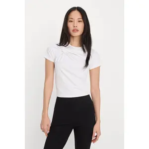 SUPER STRETCH TWIST TEE | WHITE001