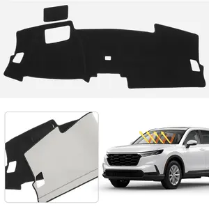 Canvcle Honda CR-V CRV Dash Cover 2023-2026 Custom Fit Polyester Non-Slip Dashboard Mat with HUD Cutout UV Protection Anti-Glare Black