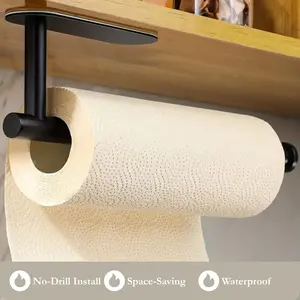 Wall Mounted No-Drill Towel Hook for Bathroom and Kitchen, Heavy Duty Paper Towel Hook, Space-Saving Wall Hook