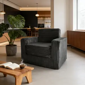 Wassily Inspired Lounge Chair | Firm Avocado Mattress Style Support | Japanese Floor Bed Concept for Side Sleepers | Premium Amelia Roses Chair Aesthetic | Orthopedic Corduroy Folding Sofa Bed | Better than Standard Futon