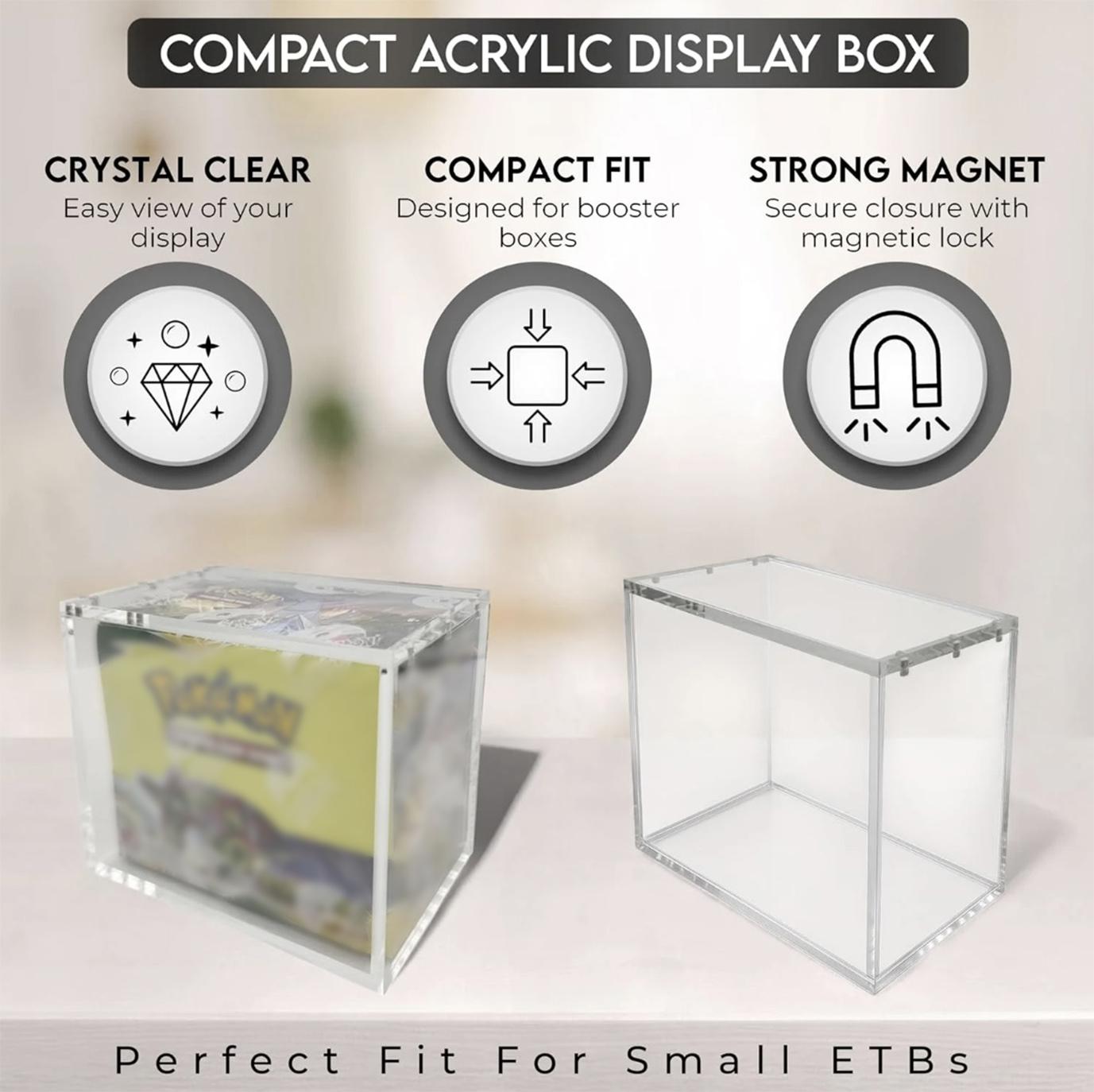 5MM Thick Clear Acrylic ETB & Booster Card Storage Box,Dustproof Anime Toploader Cards Display Box,Transparent Acrylic Trading Card Box,Desktop Anime Card Display Box,Must-Have ETB Storage,TikTok Viral Trading Card Display
