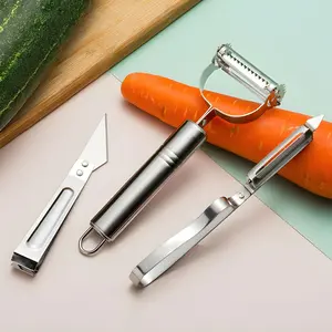 Vegetable Peeler Set Julienne Peeler 4 Pcs Stainless Steel Kitchen Peelers Kit for Apple Fruit Cucumber Carrot Potatoes Peeler peeling tool