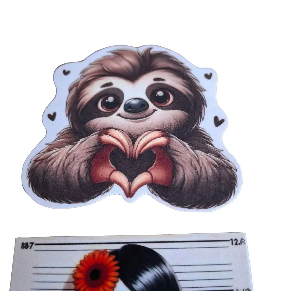 Random 30 Pack of Custom Handmade Stickers - Cute Animal Design with Heart-Shaped Outline