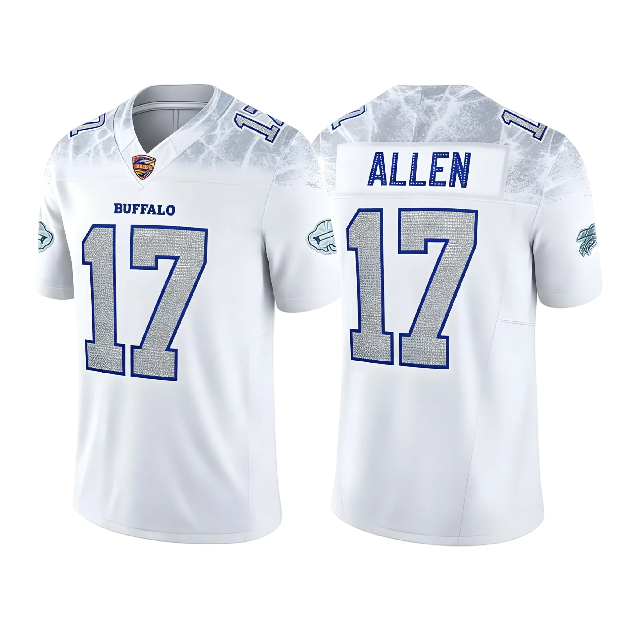 Ujersey [Rhinestone] Allen 17 Embroidered Sports Jersey - Men's Football Jersey Style, Women's Fashion Jersey, Number Embroidery, Football Fashion - Game Day and Fan Casual Jersey
