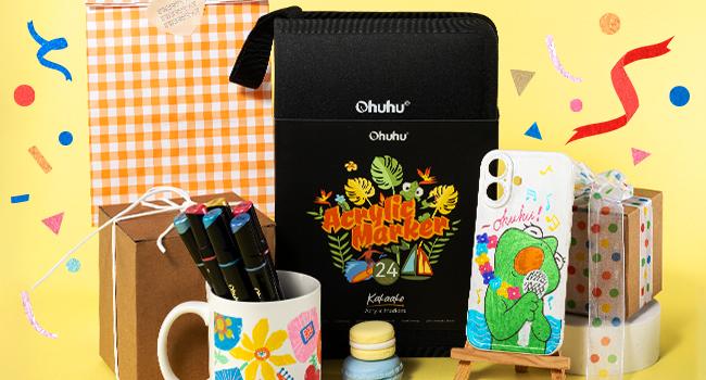 Ohuhu Acrylic Paint Pens:  Dual Tips (Round & Fine) - 30 Colors/60 Colors/90 Colors - Acrylic Markers High Opacity Paint Markers Waterproof Lightfast for Rock Painting Easter Eggs Wood Glass Ceramic Canvas - Kakaako Series of Ohuhuart