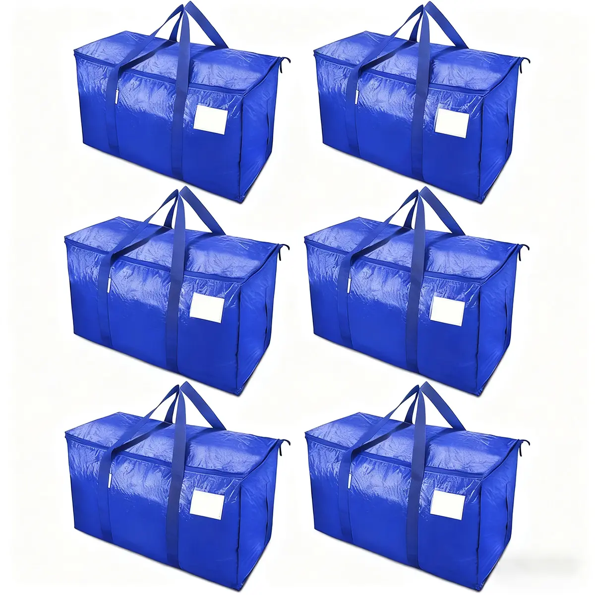 24 Gallon Extra Large Heavy Duty Foldable Moving Bags With Carrying Handles, Zippers and Tag Pocket, Outdoor Camping, water proof Organiser