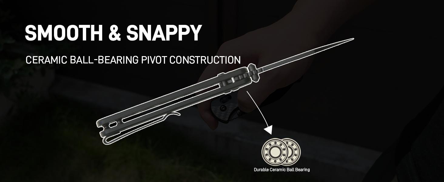 CJRB Hectare Pocket Folding Knife with AR-RPM9 Steel Blade and Black Carbon Fiber Handle, EDC Gear for Camping, Hunting, and FathersDayGift