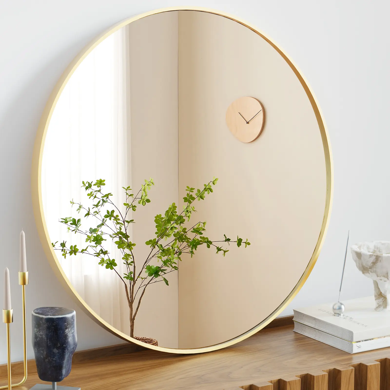 Round Wall Mirror, Bathroom Mirrors for Over Sink, Circle Mirror for Bathroom, Entryway, Bedroom, Vanity Decor,home essentials