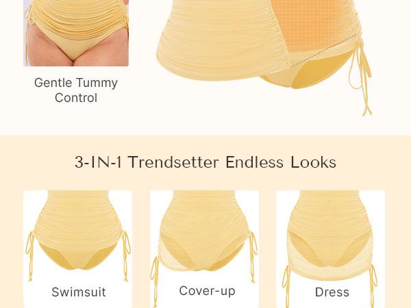 Shapellx Smart Sculpt All-In-One Mesh Wrap Shaping Swimwear