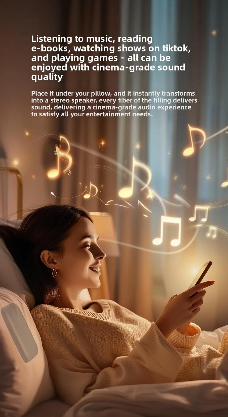 Under Pillow Speakers for Sleeping Bluetooth 6.0, 3D White Noise, Soft Immersive Sound Field, Pillow CD Player for Bedtime Music & Audiobooks, Headphone-Free Sleep Speaker, Volume Control & Sleep Timer, Side Sleeper Friendly, Compatible with Android & iOS