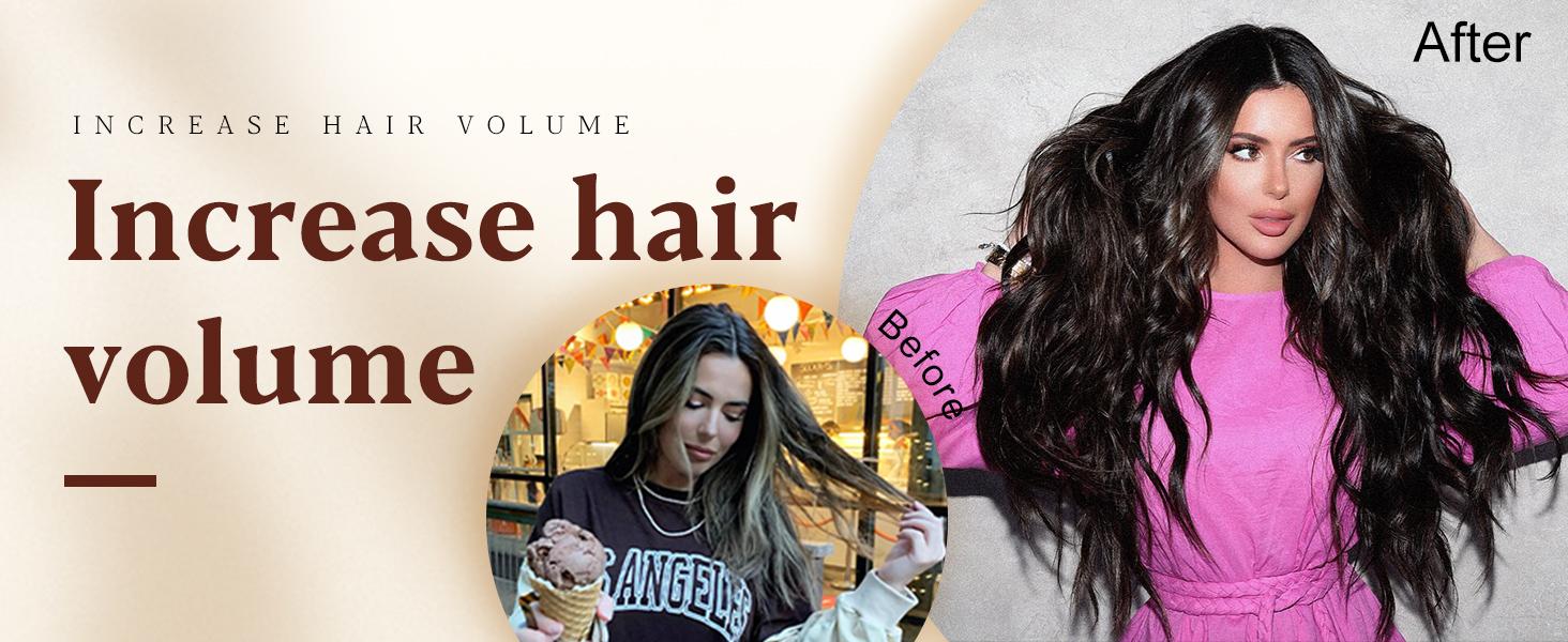 AISI HAIR 4PCS Long Wavy Hair Extensions 20/24 Inch Synthetic Thick Hairpiece for Women Double Weft Construction Non-Slip Clips Comfortable Wear