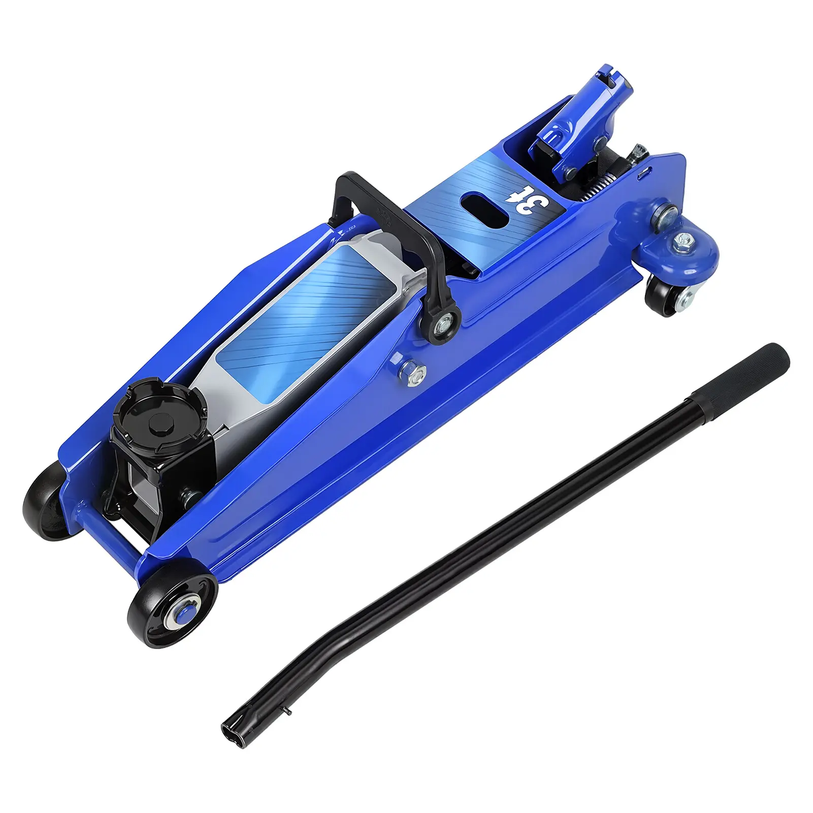 3 Ton Floor Jack (6600 lbs), Steel Heavy Duty Hydraulic Car Jack, Fast Lift Floor Jack with Wheels, Lifting Range 5"-15.2"