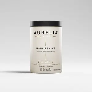 AURELIA Hair Revive | Advanced Cellular Anti-Aging Supplement | Support Hair Growth & Fuller, Healthier Hair | with Zinc, Resveratrol, Niacinamide, Ergothioneine, Keranat & Cooper