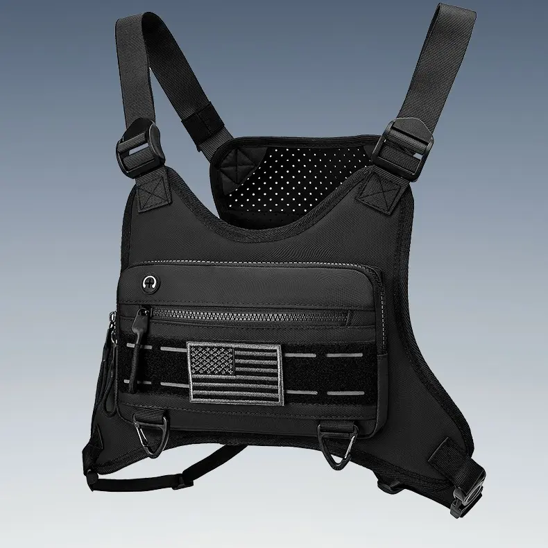 Men's tactical backpack, outdoor sports training bag, waterproof hiking vest bag, gym workout bag, essential item for fitness men, outdoor cycling bag, running vest bag, multi-functional bag, jungle exploration bag