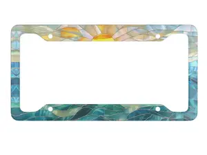 Stained Glass Sunset License Plate Frame- Ocean License Plate- Beach License Cover- Stained Glass- Ocean Sunset- Ocean Lover Gift- Beach