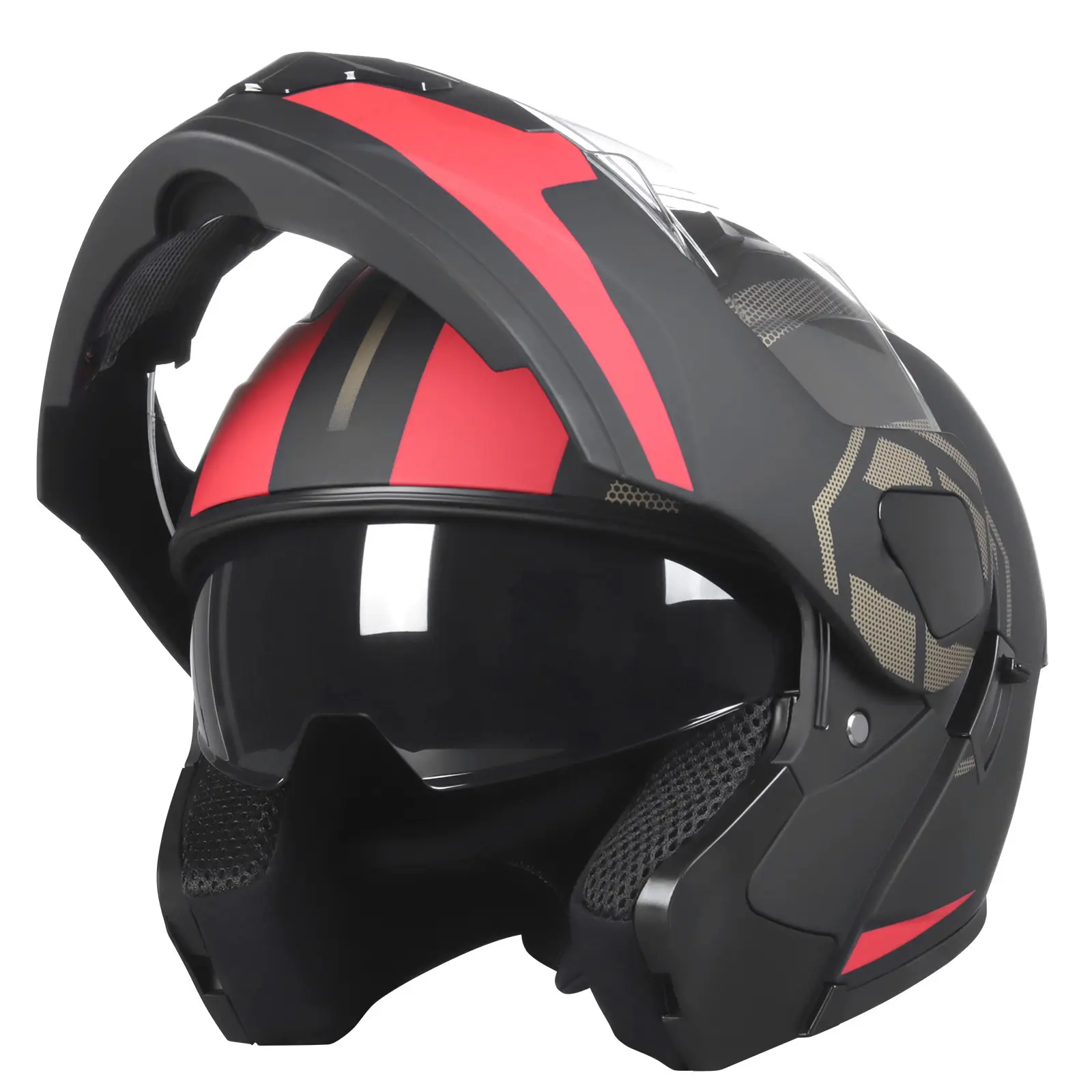 Spark Modular Motorcycle Helmet with Dual Visor, Flip Up Full Face Helmet, DOT Approved Safety Helmet for Men & Women, Stylish Protective Riding Gear, Versatile Motorcycle Helmet, Compatible with Street Bike ATV UTV Snowmobile