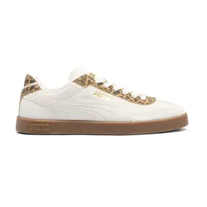 PUMA Womens Club Ii Era Sd Leopard Lace Up Sneakers Shoes Casual - Off White