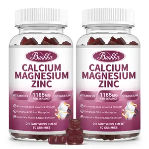 Calcium Magnesium Zinc Gummies with Vitamin D3 - for Bone, Mood & Sleep Support - Calcium Magnesium Zinc D3 Supplement for Adults - Vegan Sugar-Free, 120 CT(2 Pack)