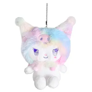 Sanrio Kuromi Pastel Rainbow Plush Ball Chain Mascot Keychain