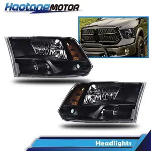 CROSSDESIGN Black Housing Amber Corner Headlights Lamps Fit For 2009-2012 Ram 1500 2500 3500