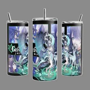 Lauma Genshin Impact Cryo Forest Guardian Stainless Steel Tumbler 20oz & 40oz with Handle | Frostborn Spirit Edition