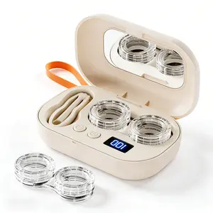 DIYCOM Eyeglasses Case with Built-in Mirror, Compact & Lightweight Portable Glasses Storage Case, Easy to Carry for Travel Organization, Office, Outdoor and Daily Use