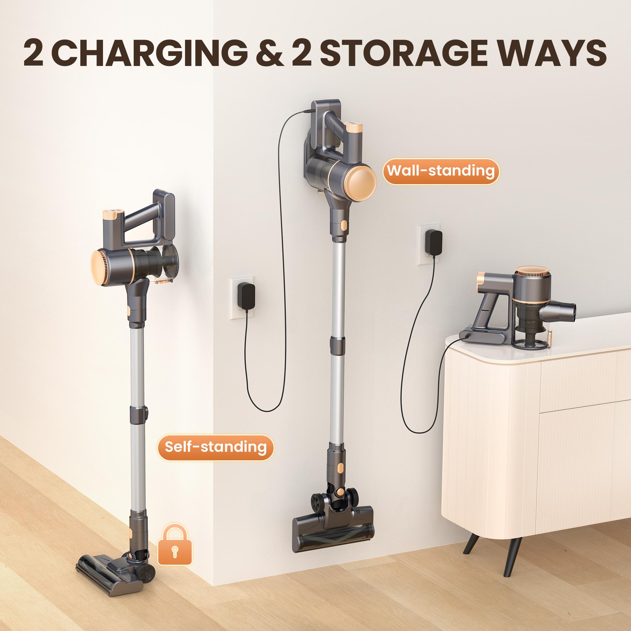 [Springglowup] N8 Cordless Stick Vacuum Cleaner 25Kpa 40 Mins Runtime Lightweight Stick Vacuum,Self-Standing Rechargeable Vacuum Cleaners for Pet Hair,Carpet,Hardwood Floor