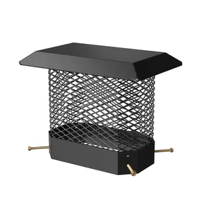 Garvee 5" x 9" Galvanized Steel Chimney Cap with Screen, Heavy-Duty Adjustable Flue Cover for Fireplace and Vent Pipes, Weatherproof Rain and Animal Guard, Bottom Installation