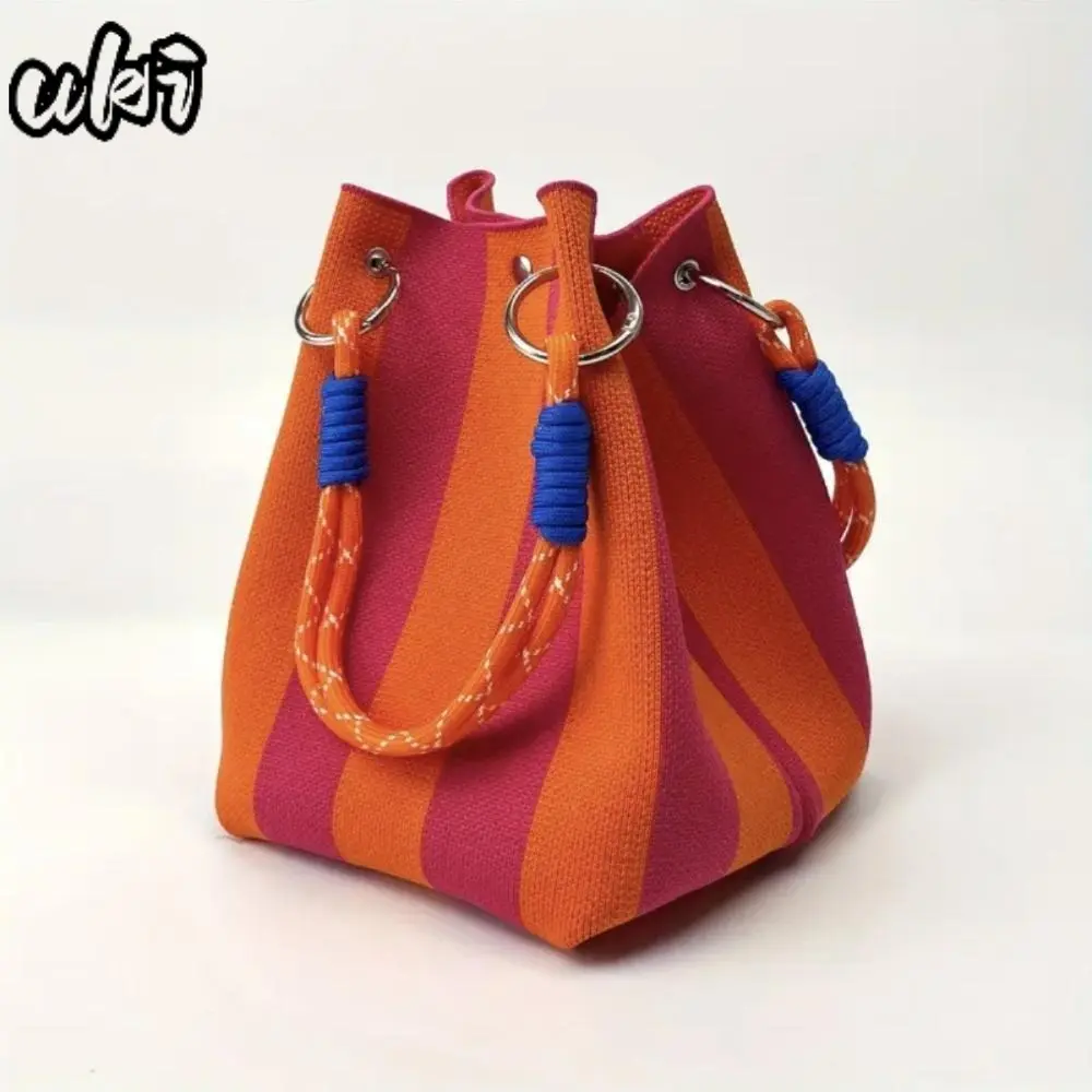 Boho Woven Bucket Bag for Women, Handmade Knitted Crochet Shoulder Bag, Lightweight Summer Beach Vacation Bag, Stylish Bohemian Handbag for Travel, Daily Use and Holiday Outfit, Boho Outfits, Bag For Purchase,summervibes versatile crossbody