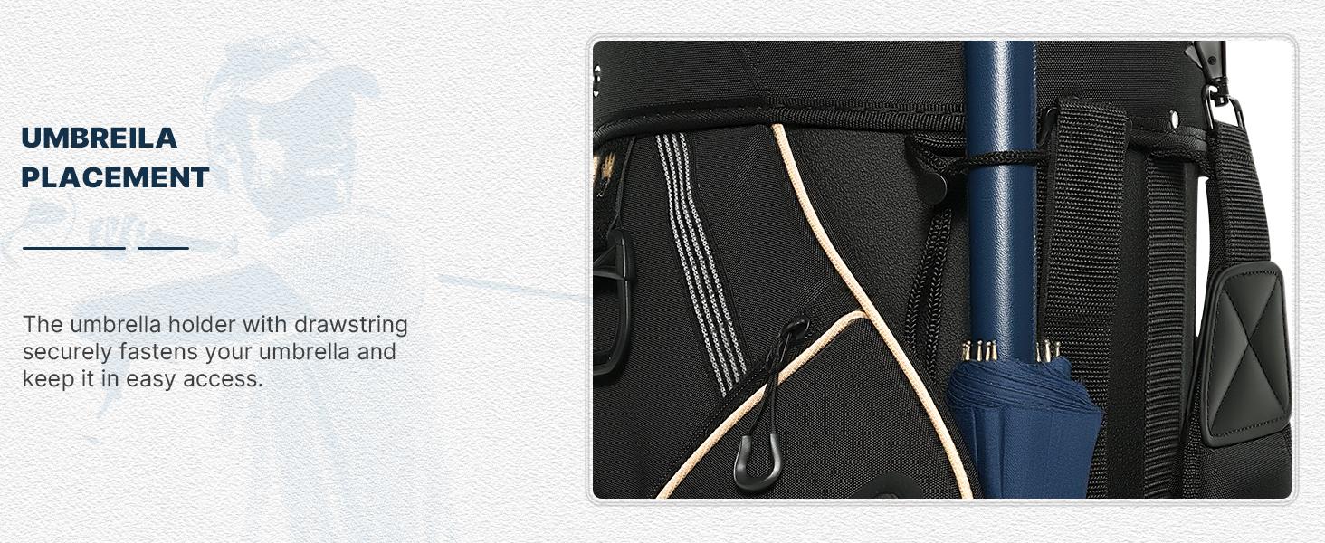 uniHimal 003 T-Lock Silent Golf Cart Bag with 14 Way Organizer Divider Top, Oversized Grips Well, Premium Soundless Cart Bag with Handles and Rain Cover