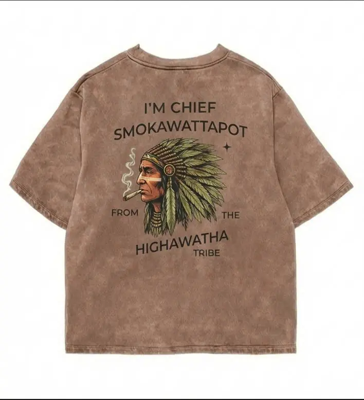 Acid Wash Vintage Funny I'M CHIEF SMOKAWATTAPOT FROM THE HIGHAWATA