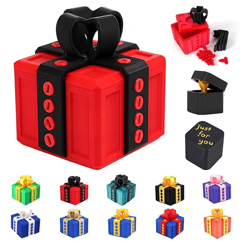 Annoying Gift Box Middle Finger in a Box 3D Printed The Prank Box with Middle Finger Surprise Interactive Geometric Puzzle Novelty Gag Gift for Christmas Birthdays Halloween